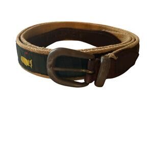 Vintage Masters Green Belt Golf Belt Size 42Leather Brass Augusta National PGA